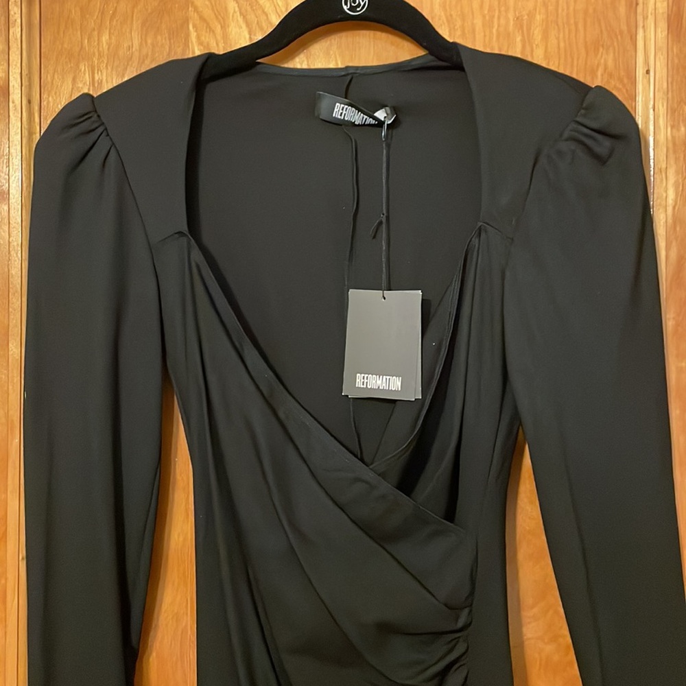 Reformation Adams Mini Dress Black, Small - Picture 2 of 4